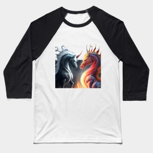 Angry unicorn with red eyes Baseball T-Shirt